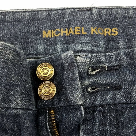 MICHAEL KORS women's Blue Dark Wash Wide Leg Jeans - Picture 4 of 5